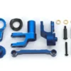 Traxxas Steering bellcranks, draglink (blue-anodized 6061-T6 aluminum)/ bellcrank bushing (1)/ 3x20mm BCS (with threadlock) (2)/ 3x20mm BCS (with threadlock) (2)/ 3x20mm shoulder screws (with threadlock) (2)/ 3x15mm BCS (with threadlock) (1)/ 3x10mm CS – TRX10246-BLUE