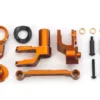 Traxxas Steering bellcranks, draglink (orange-anodized 6061-T6 aluminum)/ bellcrank bushing (1)/ 3x20mm BCS (with threadlock) (2)/ 3x20mm BCS (with threadlock) (2)/ 3x20mm shoulder screws (with threadlock) (2)/ 3x15mm BCS (with threadlock) (1)/ 3x10mm CS – TRX10246-ORNG