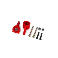 Traxxas Steering blocks, extreme heavy duty, red (left & right)/ 3x26mm hinge pins (2)/ 3x15mm BCS (2) (for use with #9180, 9181, 9182 upgrade kit) – TRX9137-RED