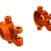 Traxxas Steering blocks, 6061-T6 aluminum (orange-anodized) (left & right)/ 2.5x12mm BCS (with threadlock) (2)/ 2x6mm SS (with threadlock) (4) – TRX9737-ORNG