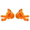 Traxxas Steering blocks, 6061-T6 aluminum (orange-anodized) (left & right)/ 3x12mm SS (with threadlock) (4)/ 3x15mm BCS (with threadlock) (2) – TRX10734-ORNG