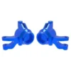 Traxxas Steering blocks, 6061-T6 aluminum (blue-anodized) (left & right)/ 3x12mm SS (with threadlock) (4)/ 3x15mm BCS (with threadlock) (2) – TRX10734-BLUE