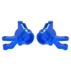 Traxxas Steering blocks, 6061-T6 aluminum (blue-anodized) (left & right)/ 3x12mm SS (with threadlock) (4)/ 3x15mm BCS (with threadlock) (2) – TRX10734-BLUE