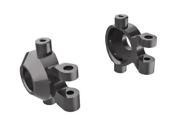 Traxxas Steering blocks, 6061-T6 aluminum (dark titanium-anodized) (left & right)/ 2.5x12mm BCS (with threadlock) (2)/ 2x6mm SS (with threadlock) (4) – TRX9737-GRAY
