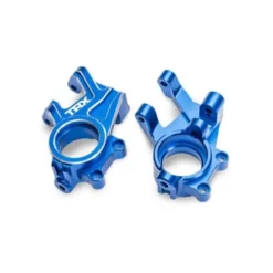 TRAXXAS Steering blocks, 6061-T6 aluminum (blue-anodized) (left & right)/ 3x8mm BCS (with threadlock) (2)/ 4x35mm BCS (with threadlock) (2) – TRX10936-BLUE
