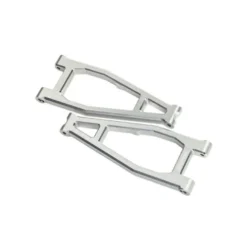 TRAXXAS Suspension arms, upper (left & right, front) (6061-T6 aluminum, silver-anodized)/ 3x8mm BCS (with threadlock) (4)/ 2.5x6mm BCS (with threadlock) (4) – TRX10929X-SLVR