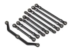 Traxxas Suspension link set, complete (front & rear) (includes steering link (1), front lower links (2), front upper links (2), rear links (4)) (assembled hollow balls) (fits 1/18 scale vehicles long wheelbase) – TRX9842