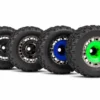 Traxxas Tires and wheels, assembled, glued (3.8′ black chrome wheels, black chrome wheel covers, Sledgehammer tires, foam inserts) (2) – TRX9572T