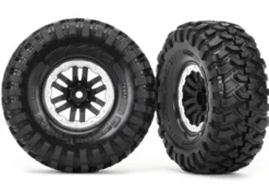 Traxxas Tires and wheels, assembled, glued (TRX-4 satin beadlock wheels, Canyon Trail 1.9 tires) (2) – TRX8272X