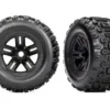 Traxxas Tires and wheels, assembled, glued (3.8′ black wheels, Sledgehammer tires, foam inserts) (2) – TRX9672