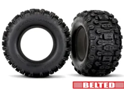 Traxxas Tires, Sledgehammer (belted, dual profile (4.3′ outer, 5.7′ inner)) (left & right)/ foam inserts (2) – TRX7870