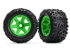 Traxxas Tires & wheels assembled, glued (green wheels, Talon EXT tires, foam inserts) (2) – TRX8672G