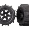 Traxxas Tires & wheels, assembled, glued (black 3.8″ wheels, paddle tires, foam inserts) (2) (TSM rated) – TRX8674