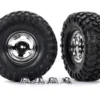 Traxxas Tires & wheels, assembled, glued (2.2″ chrome wheels, Canyon Trail 5.3 x 2.2″ tires) (2)/ center caps (2)/ decal sheet (requires TRX8255A extended thread stub axle) – TRX8159X