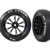 Traxxas Tires & wheels, assembled, glued (Weld gloss black wheels, tires, foam inserts) (front) (2) – TRX9474