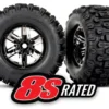Traxxas Tires & wheels, assembled, glued (X-Maxx black chrome wheels, Sledgehammer tires, foam inserts) (left & right) (2) – TRX7774A