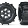 Traxxas Tires & wheels, assembled, glued (X-Maxx black wheels, paddle tires, foam inserts) (left & right) (2) – TRX7773