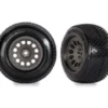 TRAXXAS Tires & wheels, assembled (charcoal gray wheels, dual profile (2.1″ outer, 2.6″ inner), Response Pro tires (S1 compound), foam inserts) (2) – TRX10774-GRAY