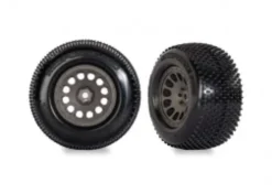 TRAXXAS Tires & wheels, assembled (charcoal gray wheels, dual profile (2.1″ outer, 2.6″ inner), Response Pro tires (S1 compound), foam inserts) (2) – TRX10774-GRAY