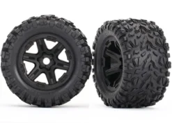 Traxxas Tires & wheels, assembled, glued (black wheels, Talon EXT tires, foam inserts) (2) – TRX8672