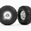 Traxxas Tires & wheels, assembled (chrome 1.0′ wheels, Mickey Thompson Baja Pro Xs 2.4×1.0′ tires) (2) – TRX9873