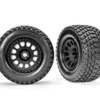 Traxxas Tires & wheels, assembled, glued (XRT Race black wheels, Gravix tires, foam inserts) (left & right) – TRX7872
