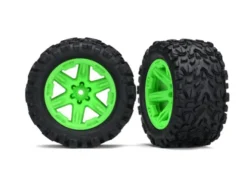 Traxxas Tires & wheels, assembled, glued (2.8″) (RXT 4X4 green wheels, Talon Extreme tires, foam inserts) (2) (TSM rated) – TRX6773G