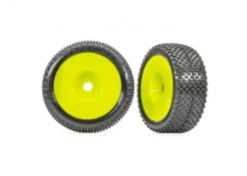 Traxxas Tires & wheels, assembled, glued (yellow dished 3.0″ wheels, Response Pro 3.0″ tires, foam inserts) (2) – TRX9074-YLW