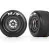 Traxxas Tires & wheels, assembled, glued (Weld satin black chrome wheels, tires, foam inserts) (rear) (2) – TRX9475A