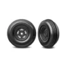 TRAXXAS Tires & wheels, assembled, glued (Pro Scale® Sand Car black wheels, ribbed tires, dual profile (3.2″ outer, 4.9″ inner), foam inserts) (front) (1 left, 1 right) – TRX10971