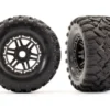 Traxxas Tires & wheels, assembled, glued (black wheels, Maxx All-Terrain tires, foam inserts) (2) (17mm splined) (TSM rated) – TRX8972