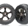 Traxxas Tires & wheels, assembled (Tracer 2.2″ black chrome wheels, Anaconda 2.2″ tires with foam inserts) (2) (Bandit rear) – TRX2478A