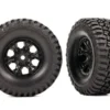 Traxxas Tires & wheels, assembled (black 1.0 wheels, BFGoodrich Mud-Terrain T/A KM3 2.2×1.0 tires) (2) – TRX9774