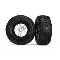 Traxxas Tires & wheels, glued on SCT Black chrome wheels TSM S1 comp – TRX5889R