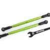 Traxxas Toe links, front (TUBES green-anodized, 6061-T6 aluminum) (2) (for use with TRX7895 X-Maxx WideMaxx suspension kit) – TRX7897G