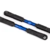 Traxxas Toe links, Sledge (TUBES blue-anodized, 7075-T6 aluminum, stronger than titanium) (120mm) (2)/ rod ends, assembled with steel hollow balls (4)/ aluminum wrench, 8mm (1) – TRX9549X