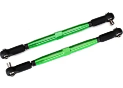 Traxxas Toe links, X-Maxx (TUBES green-anodized, 7075-T6 aluminum, stronger than titanium) (157mm) (2)/ rod ends, assembled with steel hollow balls (4)/ aluminum wrench, 10mm (1) – TRX7748G