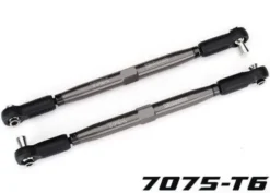 Traxxas Toe links, X-Maxx (TUBES gray-anodized, 7075-T6 aluminum, stronger than titanium) (157mm) (2)/ rod ends, assembled with steel hollow balls (4)/ aluminum wrench, 10mm (1) – TRX7748-GRAY