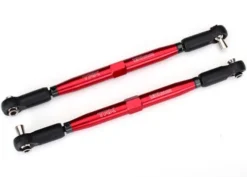 Traxxas Toe links, X-Maxx (TUBES red-anodized, 7075-T6 aluminum, stronger than titanium) (157mm) (2)/ rod ends, assembled with steel hollow balls (4)/ aluminum wrench, 10mm (1) – TRX7748R