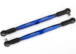 Traxxas Toe links, X-Maxx (TUBES blue-anodized, 7075-T6 aluminum, stronger than titanium) (157mm) (2)/ rod ends, assembled with steel hollow balls (4)/ aluminum wrench, 10mm (1) – TRX7748X