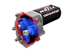 Traxxas Transmission, complete (speed gearing) (9.7:1 reduction ratio) (includes Titan 87T motor) – TRX9791X