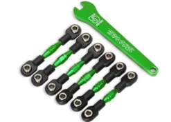 Traxxas Turnbuckles, aluminum (green-anodized), camber links, 32mm (front) (2)/ camber links, 28mm (rear) (2)/ toe links, 34mm (2)/ aluminum wrench – TRX8341G
