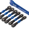Traxxas Turnbuckles, aluminum (blue-anodized), camber links, 32mm (front) (2)/ camber links, 28mm (rear) (2)/ toe links, 34mm (2)/ aluminum wrench – TRX8341X