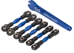 Traxxas Turnbuckles, aluminum (blue-anodized), camber links, 32mm (front) (2)/ camber links, 28mm (rear) (2)/ toe links, 34mm (2)/ aluminum wrench – TRX8341X