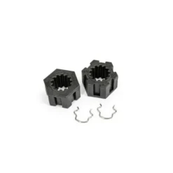 TRAXXAS Wheel hubs, hex, front (2)/ hex clips (2) – TRX10954