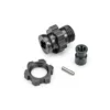Traxxas Wheel hub, splined, 17mm, short (grey-anodized) (1)/ wheel nut, splined, 17mm (grey-anodized) (1)/ hub retainer, M4 X 0.7 (1)/ axle pin (1) (for use with #9080 upgrade kit) – TRX9087-GRAY
