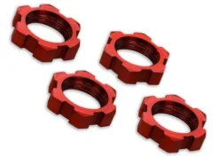 Traxxas Wheel nuts, splined, 17mm, serrated (red-anodized) (4) – TRX7758R