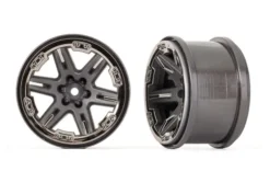 Traxxas Wheels, RXT 2.8′ (charcoal gray & black chrome) (2) – TRX6772-BLKCR