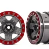 Traxxas Wheels, TRX-4 Sport 2.2 (gray, red beadlock style) (2) – TRX8180-RED