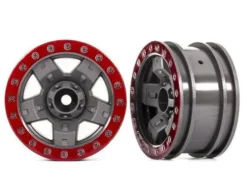 Traxxas Wheels, TRX-4 Sport 2.2 (gray, red beadlock style) (2) – TRX8180-RED